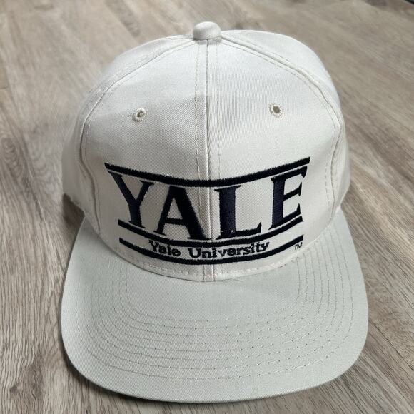 Vintage Yale University Bulldogs‎ Hat Snapback The Game White Split Bar Cap - Picture 1 of 8